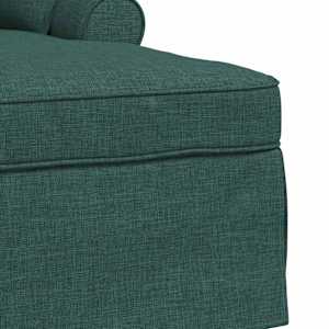 Lounge chaise s volánem s polštářem 3 pcs Tmavě zelená textil - obrázek 7