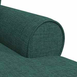 Lounge chaise s volánem s polštářem 3 pcs Tmavě zelená textil - obrázek 8