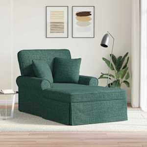 Lounge chaise s volánem s polštářem 3 pcs Tmavě zelená textil - obrázek 1