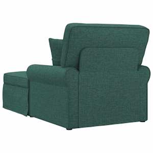 Lounge chaise s volánem s polštářem 3 pcs Tmavě zelená textil - obrázek 6
