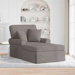 Lounge chaise s volánem s polštářem 3 pcs Taupe textil - obrázek 1