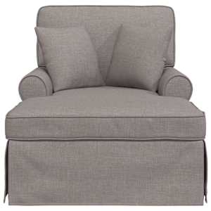 Lounge chaise s volánem s polštářem 3 pcs Taupe textil - obrázek 4