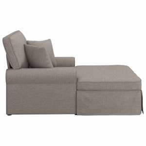 Lounge chaise s volánem s polštářem 3 pcs Taupe textil - obrázek 5
