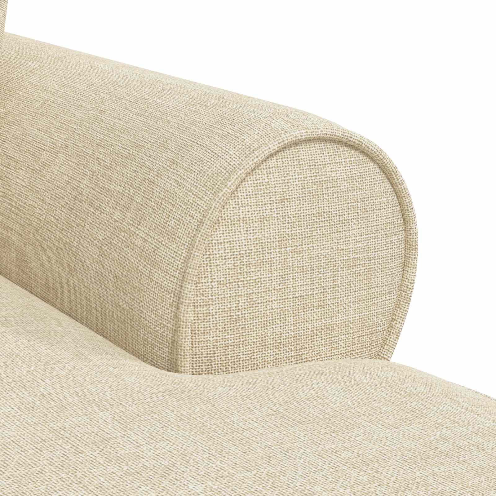 Chaise Lounge cu fustă cu pernă Crem 91 x 157 x 91 cm țesătură [7]