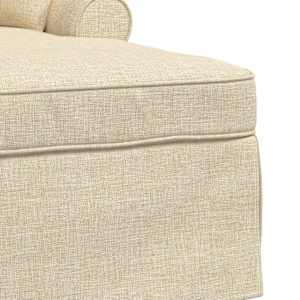 Lounge chaise s volánem s polštářem 3 pcs Krémová textil - obrázek 7