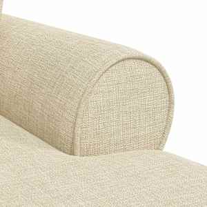 Lounge chaise s volánem s polštářem 3 pcs Krémová textil - obrázek 8