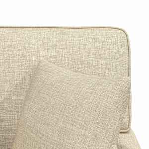 Lounge chaise s volánem s polštářem 3 pcs Krémová textil - obrázek 9