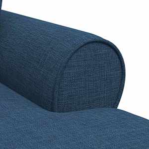 Lounge chaise s volánem s polštářem 3 pcs Modrá textil - obrázek 8