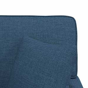 Lounge chaise s volánem s polštářem 3 pcs Modrá textil - obrázek 9