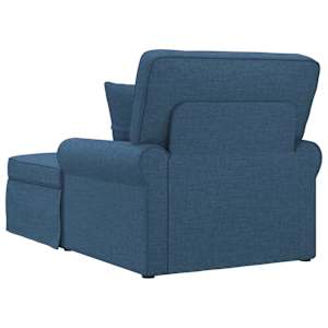 Lounge chaise s volánem s polštářem 3 pcs Modrá textil - obrázek 6