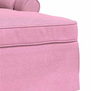 Lounge chaise s volánem s polštářem 3 pcs Růžová textil - obrázek 7
