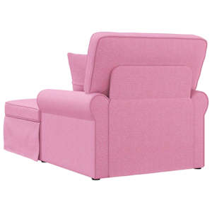 Lounge chaise s volánem s polštářem 3 pcs Růžová textil - obrázek 6