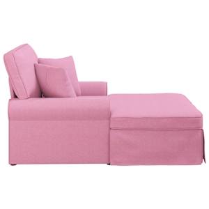 Lounge chaise s volánem s polštářem 3 pcs Růžová textil - obrázek 5