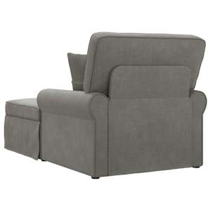 Lounge chaise s volánem 3 pcs Světle šedá Žebrovaná látka - obrázek 6