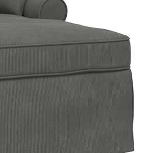 Lounge chaise s volánem 3 pcs Tmavě šedá Žebrovaná látka - obrázek 7