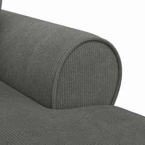 Lounge chaise s volánem 3 pcs Tmavě šedá Žebrovaná látka - obrázek 8