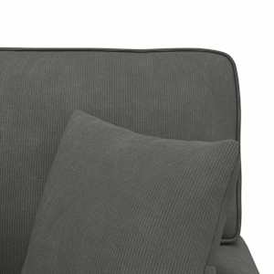 Lounge chaise s volánem 3 pcs Tmavě šedá Žebrovaná látka - obrázek 9