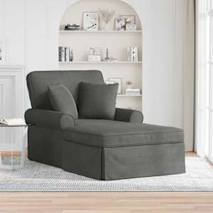 Lounge chaise s volánem 3 pcs Tmavě šedá Žebrovaná látka