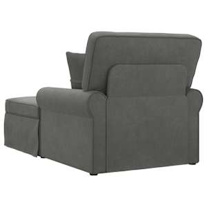 Lounge chaise s volánem 3 pcs Tmavě šedá Žebrovaná látka - obrázek 6