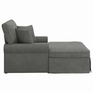 Lounge chaise s volánem 3 pcs Tmavě šedá Žebrovaná látka - obrázek 5