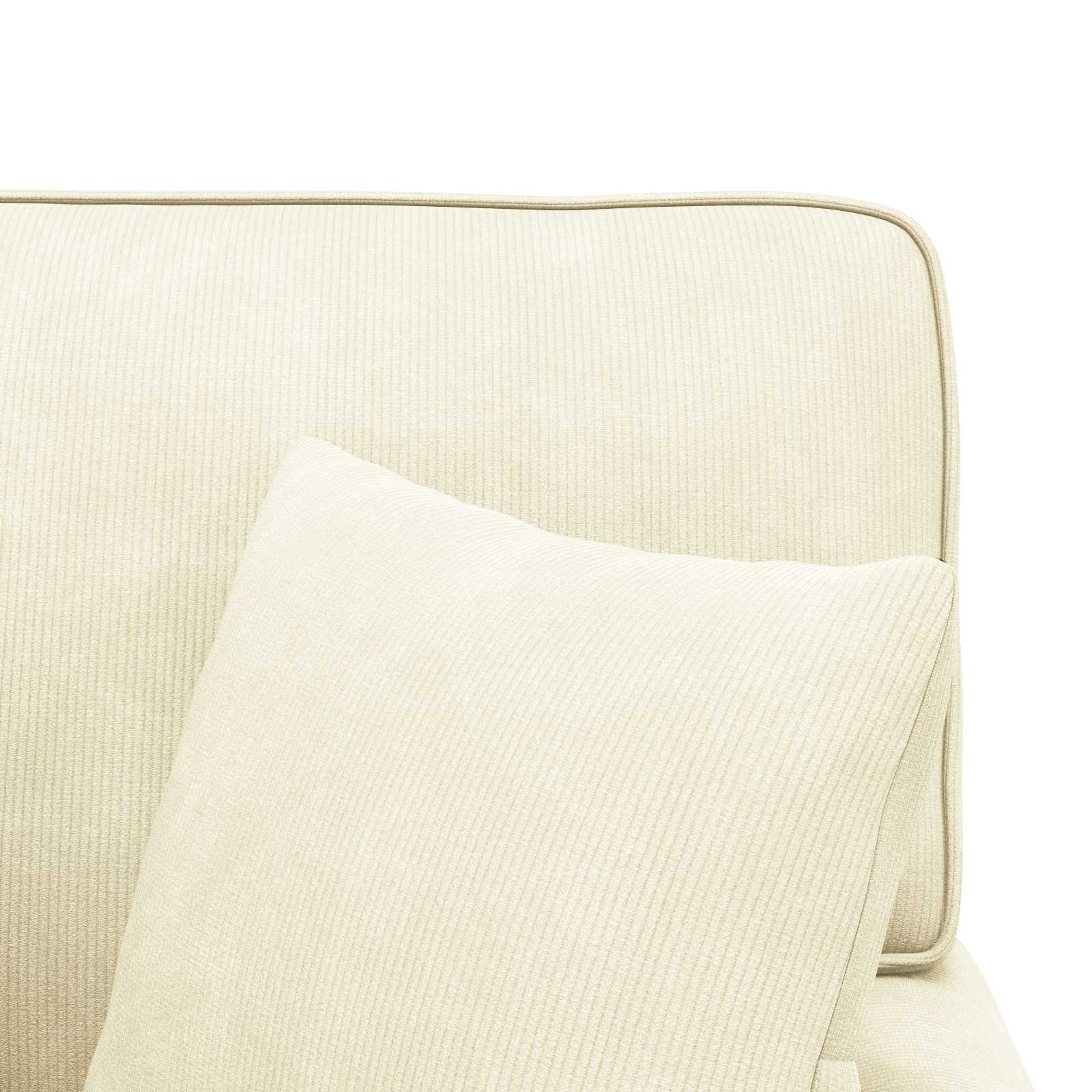 Chaise Lounge cu fustă Crem 91 x 157 x 91 cm Țesătură din dungi [8]