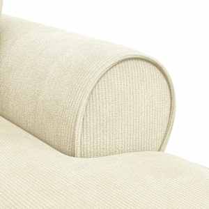 Lounge chaise s volánem 3 pcs Krémová Žebrovaná látka - obrázek 8