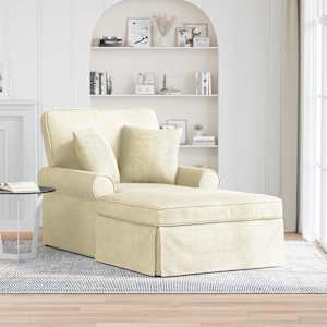 Lounge chaise s volánem 3 pcs Krémová Žebrovaná látka - obrázek 1