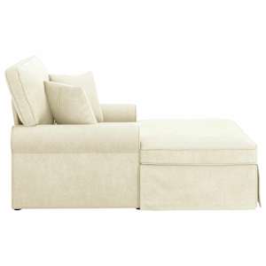 Lounge chaise s volánem 3 pcs Krémová Žebrovaná látka - obrázek 5