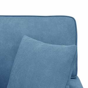 Lounge chaise s volánem s polštářem 3 pcs Modrá Žebrovaná látka - obrázek 9
