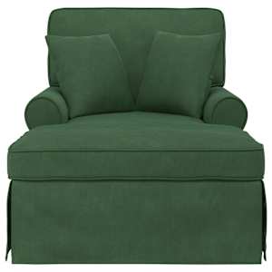 Lounge chaise s volánem 3 pcs Jungle Green Žebrovaná látka - obrázek 4