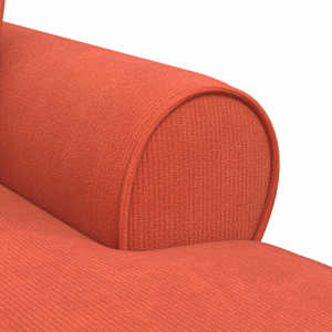 Lounge chaise s volánem 3 pcs Červená oranžová Žebrovaná látka - obrázek 8