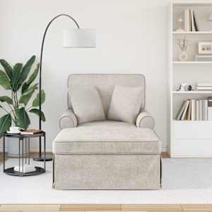 Lounge chaise s volánem Krémová 157 x 91 x 91 cm ARES - obrázek 3