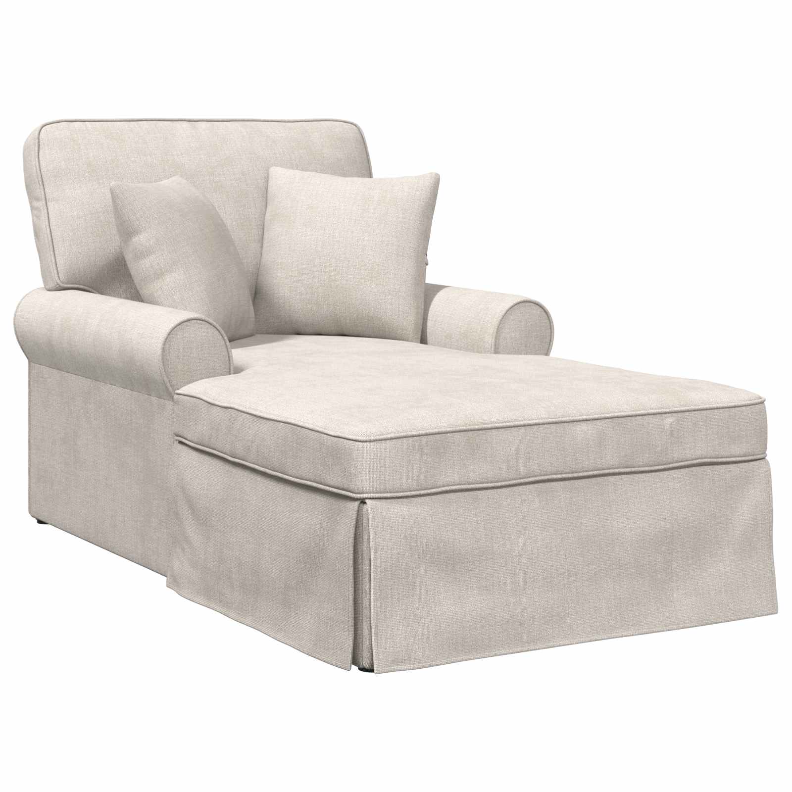 Naslonjač z krilom z blazino Krem 157 x 91 x 91 cm ARES - slika 2