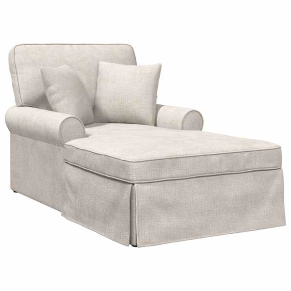 vidaXL Chaise lounge p&ouml;&ouml;ratud &auml;&auml;rega Kreemjas 157 x 91 x 91 cm ARES