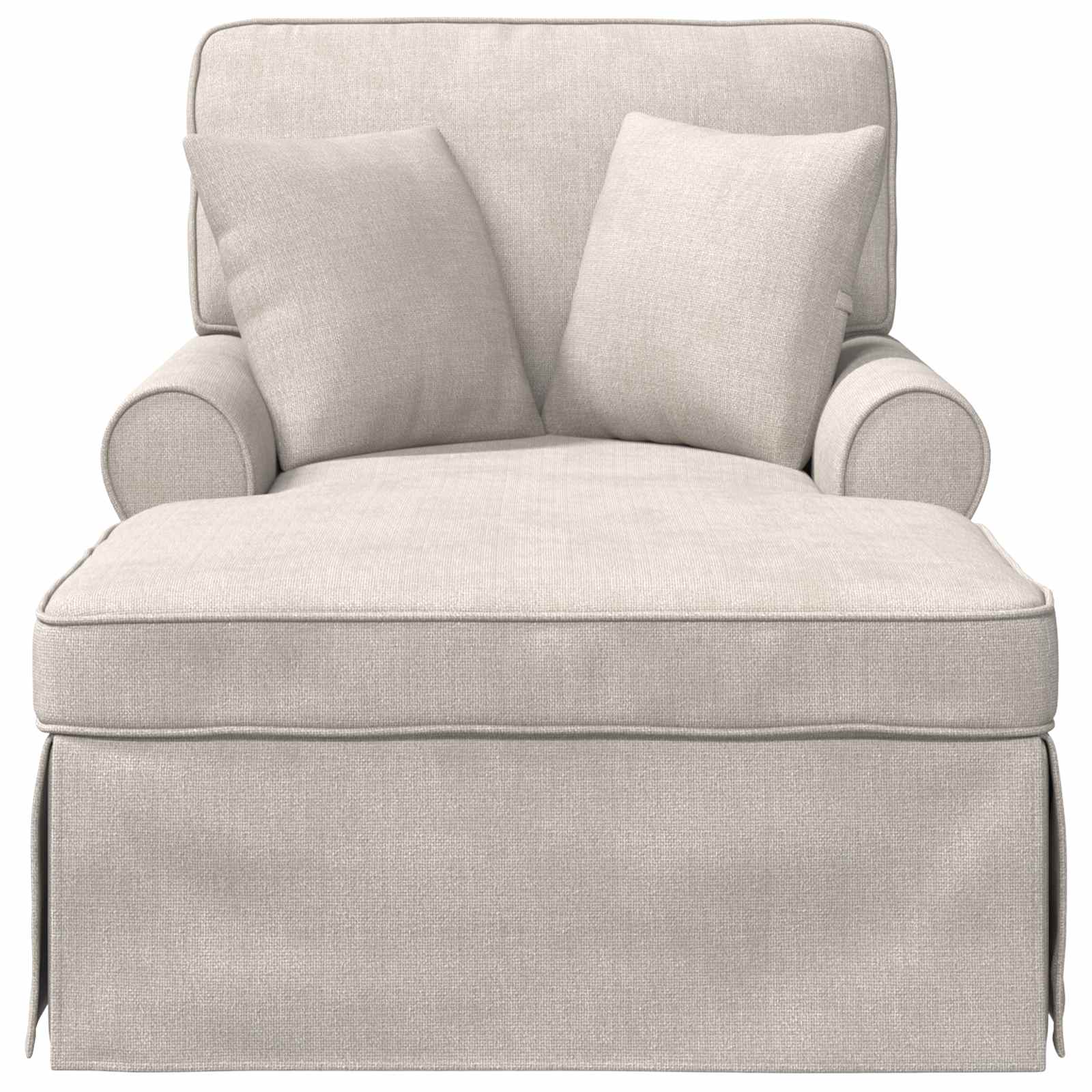 Naslonjač z krilom z blazino Krem 157 x 91 x 91 cm ARES - slika 4