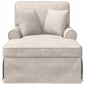 Lounge chaise s volánem Krémová 157 x 91 x 91 cm ARES - obrázek 4