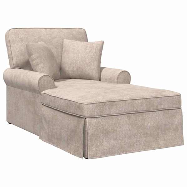 vidaXL Chaise lounge p&ouml;&ouml;ratud &auml;&auml;rega Beež 157 x 91 x 91 cm ARES