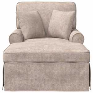 Lounge chaise s volánem Béžová 157 x 91 x 91 cm ARES - obrázek 4