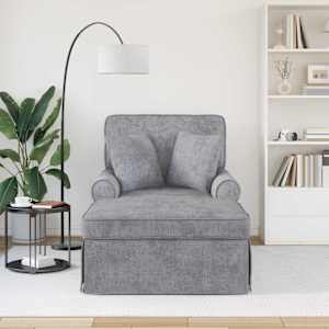 Lounge chaise s volánem Světle šedá 157 x 91 x 91 cm ARES - obrázek 3