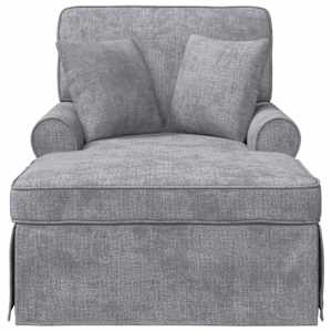 Lounge chaise s volánem Světle šedá 157 x 91 x 91 cm ARES - obrázek 4