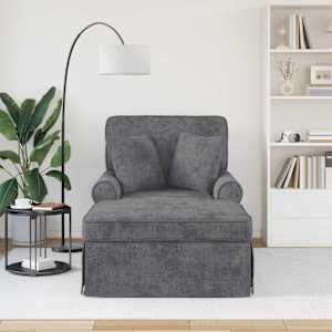 Lounge chaise s volánem Tmavě šedá 157 x 91 x 91 cm ARES - obrázek 3