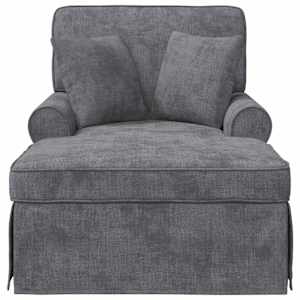 Lounge chaise s volánem Tmavě šedá 157 x 91 x 91 cm ARES - obrázek 4