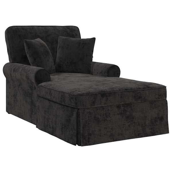 vidaXL Chaise lounge p&ouml;&ouml;ratud &auml;&auml;rega Must 157 x 91 x 91 cm ARES