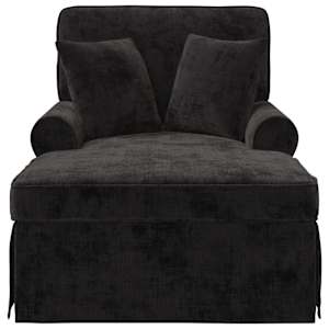 Lounge chaise s volánem s polštářem Černá 157 x 91 x 91 cm ARES - obrázek 4