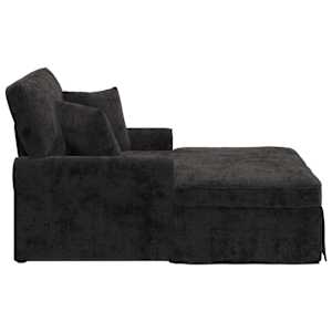 Lounge chaise s volánem s polštářem Černá 157 x 91 x 91 cm ARES - obrázek 5