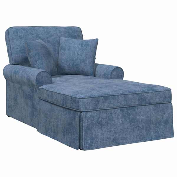 vidaXL Chaise lounge p&ouml;&ouml;ratud &auml;&auml;rega Sinine 157 x 91 x 91 cm ARES