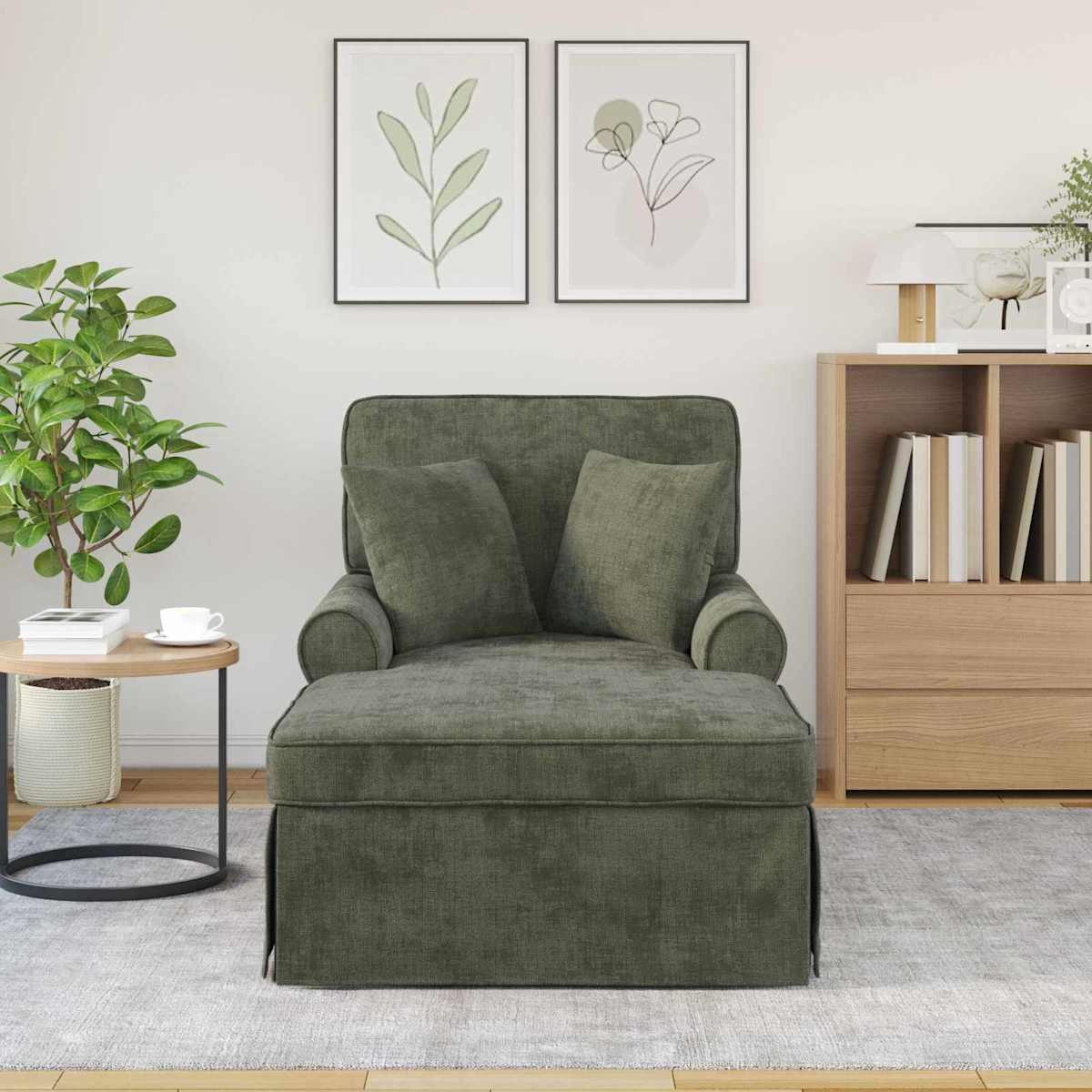 Chaise lounge med volant med pude 157 x 91 x 91 cm ARES - Billede 3