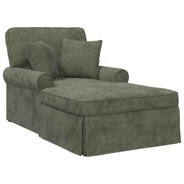 vidaXL Chaise lounge p&ouml;&ouml;ratud &auml;&auml;rega Roheline 157 x 91 x 91 cm ARES
