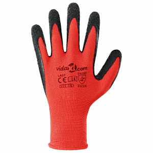 Pracovní rukavice 12 pcs Červená a černá 7 / S Potažení latexem - obrázek 6
