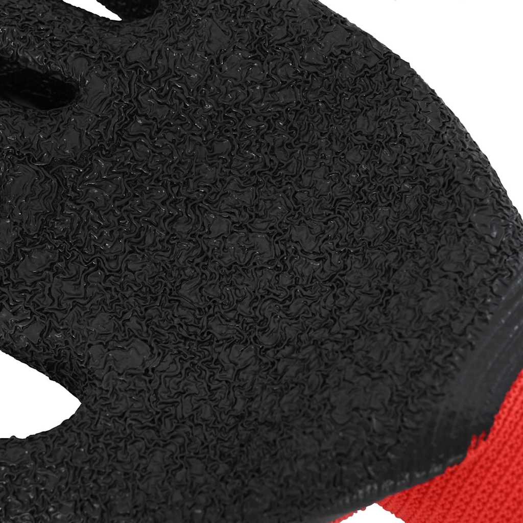 Munkakesztyűk 24 pcs Piros és Fekete 8 / m Latex bevonat 